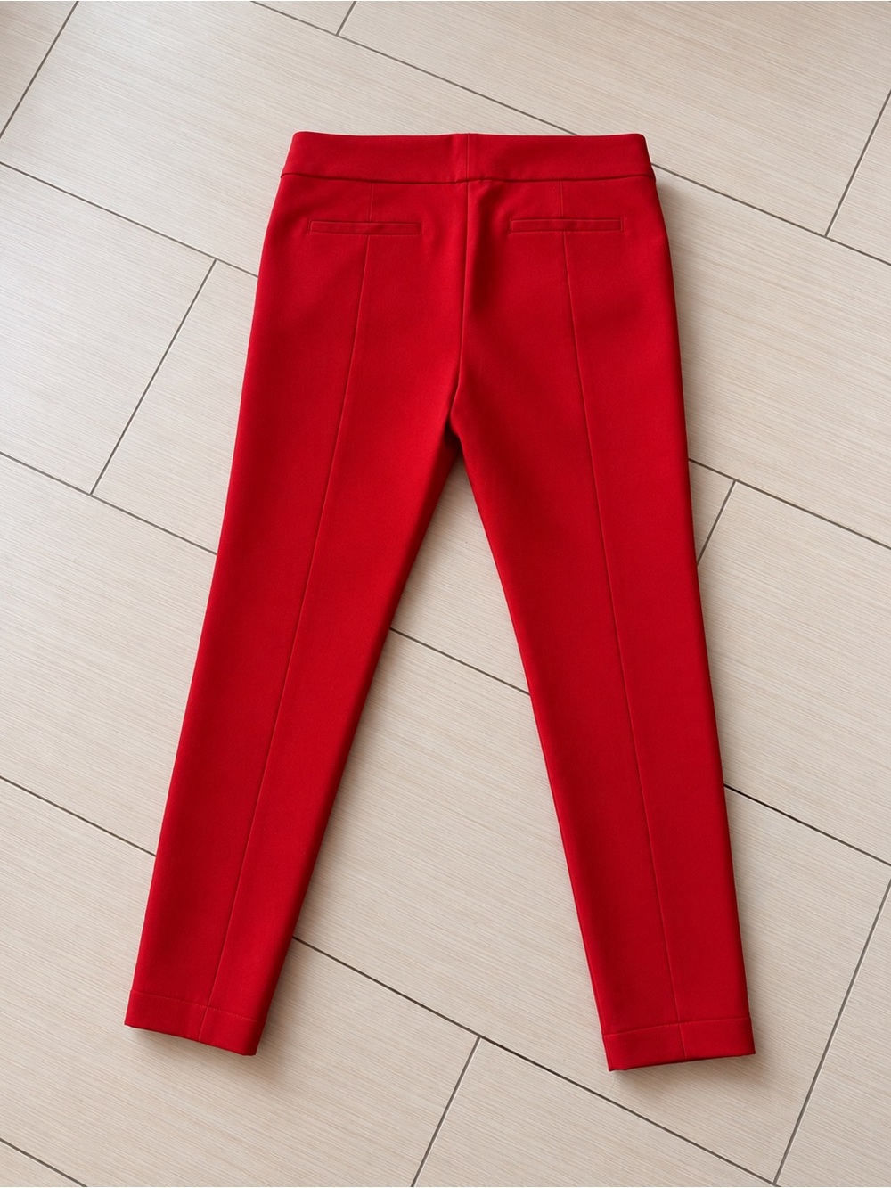 LOFT Riviera Pants Size 4 Red Ankle Career Stretch Dress Pants - Picture 3 of 5